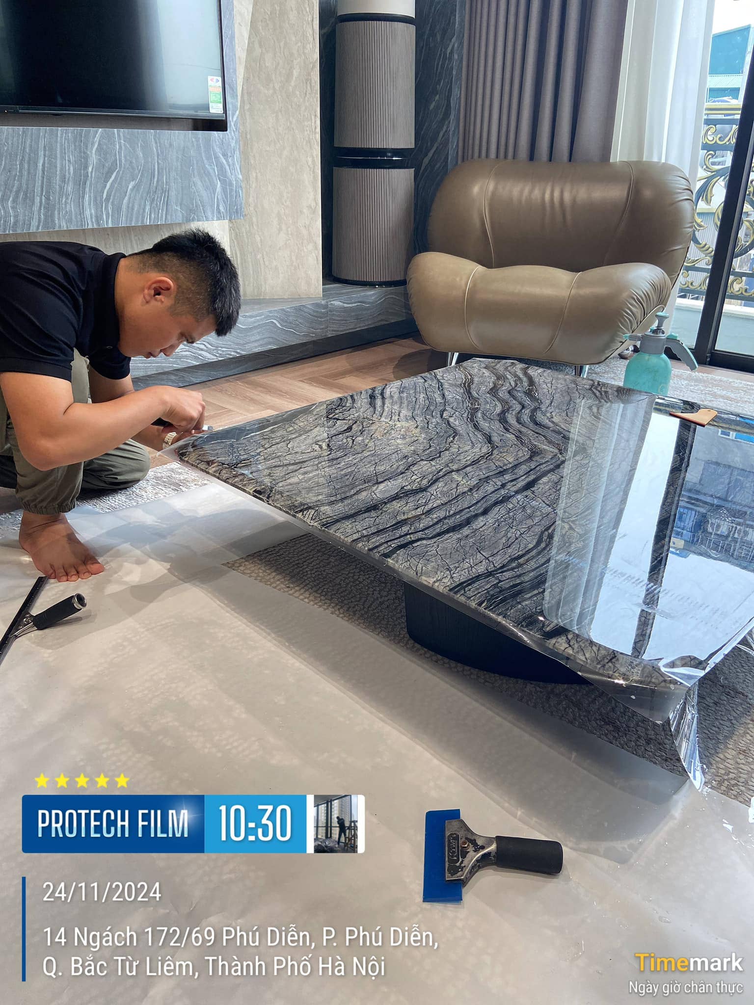 Dán phim PPF cho mặt bán đá